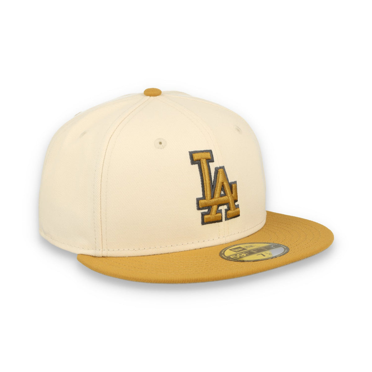 New Era Los Angeles Dodgers 2-Tone 59Fifty Fitted Hat-Beige/Bronze product image 1, provided for visual reference and