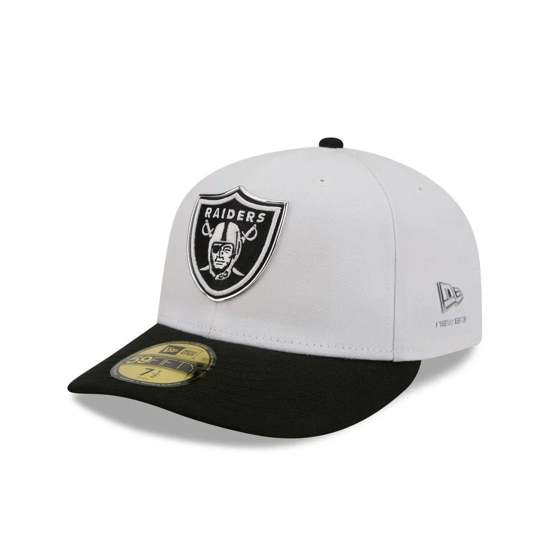 New Era Las Vegas Raiders Black And White 2026 NFL Draft 59FIFTY Fitted Hat product image 1, provided for visual reference