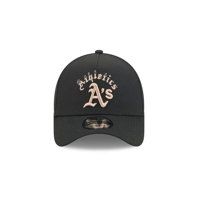New Era Athletics Gothic Lettering 9FORTY A-Frame Snapback product image 3, provided for visual reference and product detail