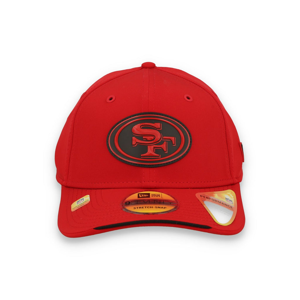 New Era San Francisco 49ers On-Field Performance 9SEVENTY Stretch -Snap Adjustable Hat-Red product image 3, provided for