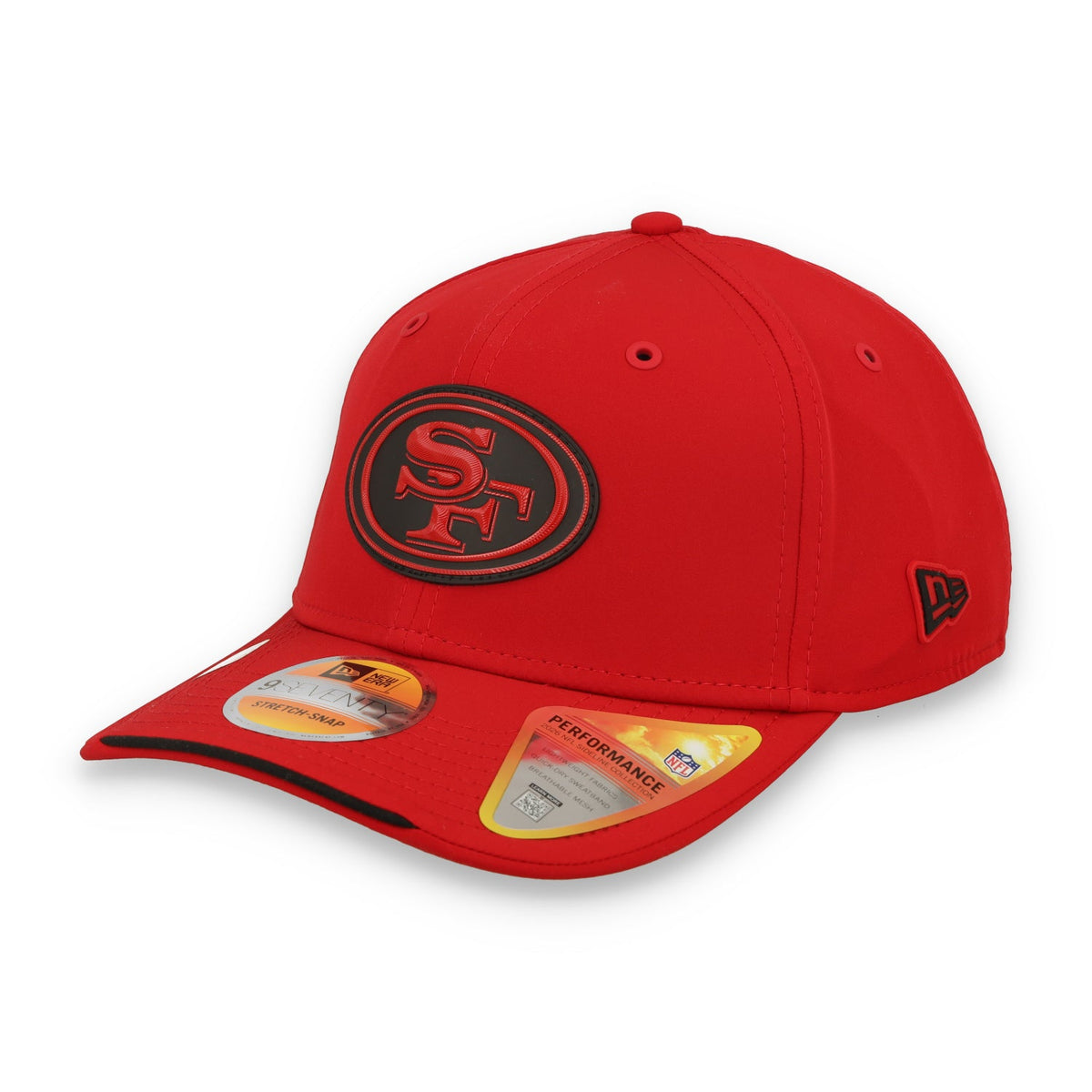New Era San Francisco 49ers On-Field Performance 9SEVENTY Stretch -Snap Adjustable Hat-Red product image 1, provided for