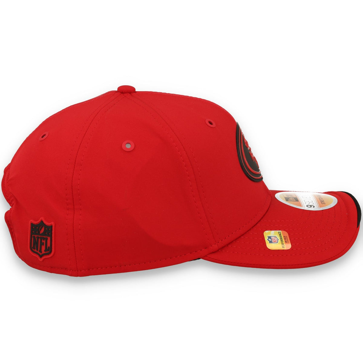 New Era San Francisco 49ers On-Field Performance 9SEVENTY Stretch -Snap Adjustable Hat-Red product image 5, provided for
