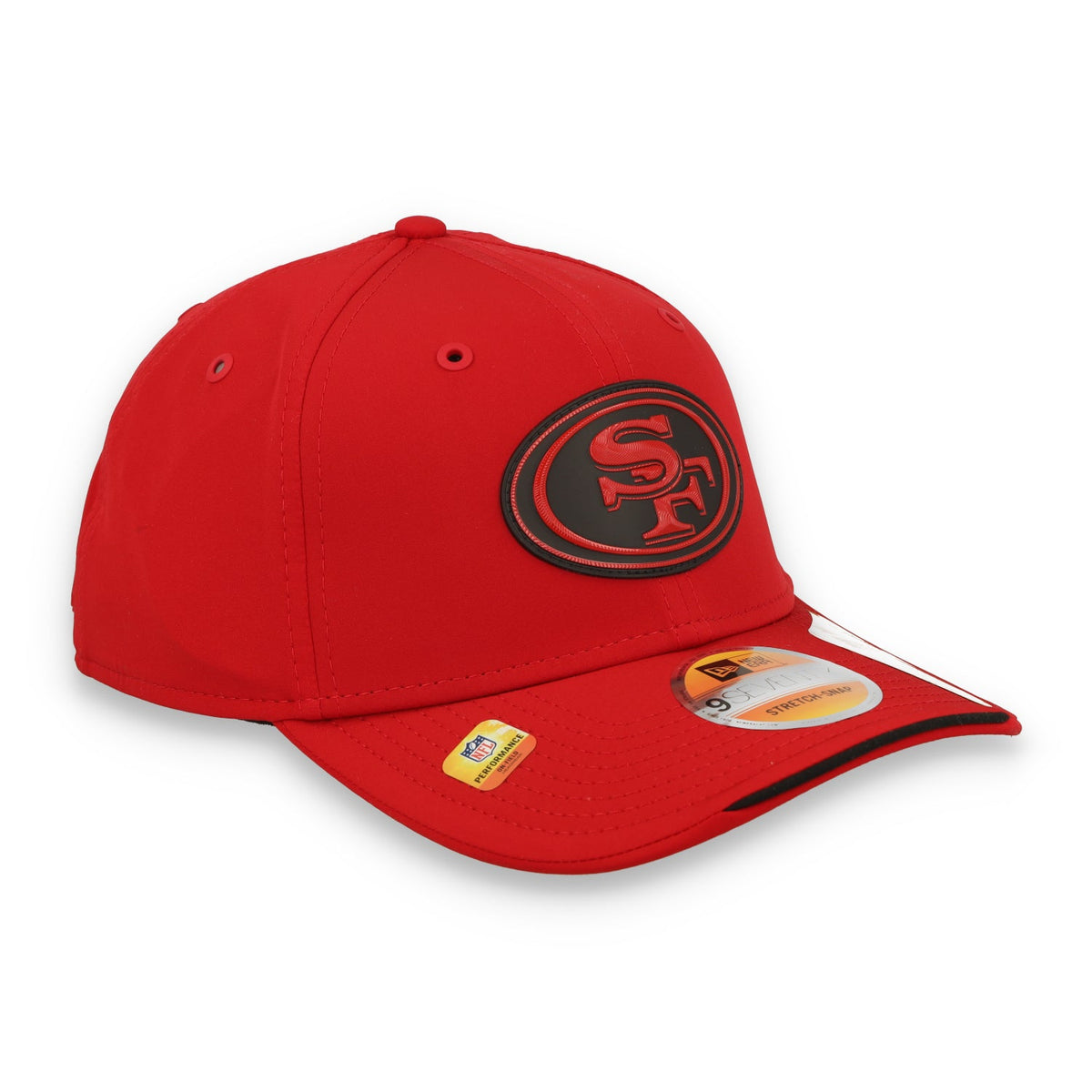 New Era San Francisco 49ers On-Field Performance 9SEVENTY Stretch -Snap Adjustable Hat-Red product image 2, provided for