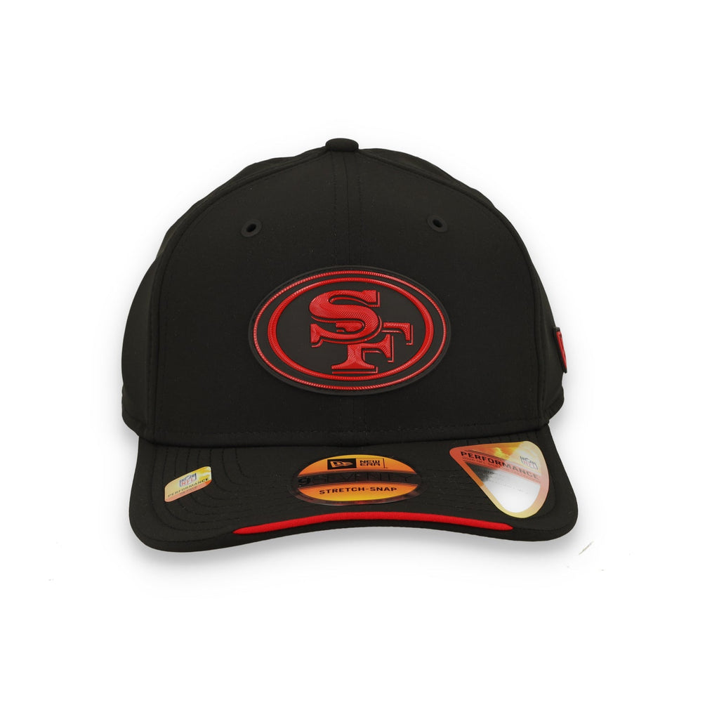New Era San Francisco 49ers On-Field Performance 9SEVENTY Stretch -Snap Adjustable Hat-Black/Red product image 3, provided