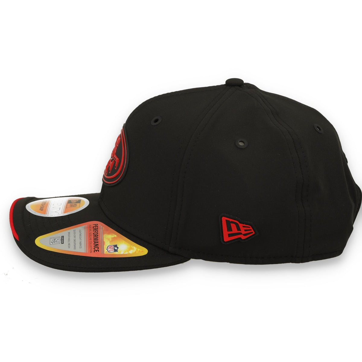 New Era San Francisco 49ers On-Field Performance 9SEVENTY Stretch -Snap Adjustable Hat-Black/Red product image 4, provided