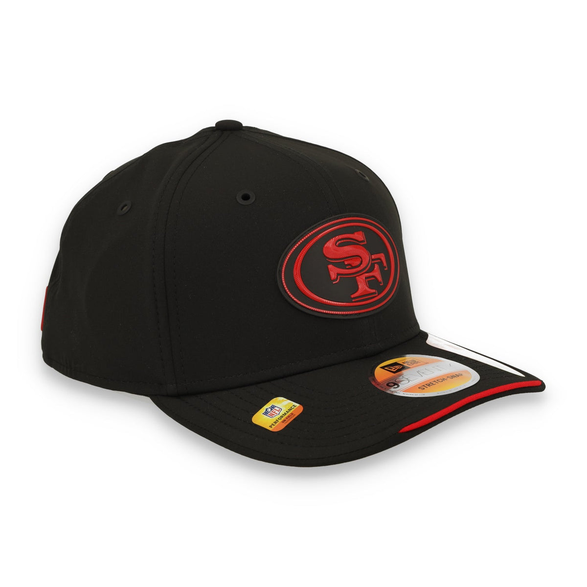 New Era San Francisco 49ers On-Field Performance 9SEVENTY Stretch -Snap Adjustable Hat-Black/Red product image 2, provided