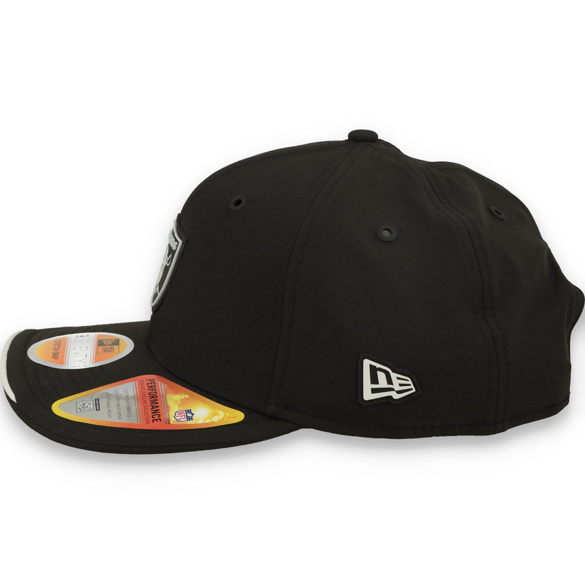New Era Las Vegas Raiders On-Field Performance 9SEVENTY Stretch Snap Adjustable Hat - Black product image 5, provided for