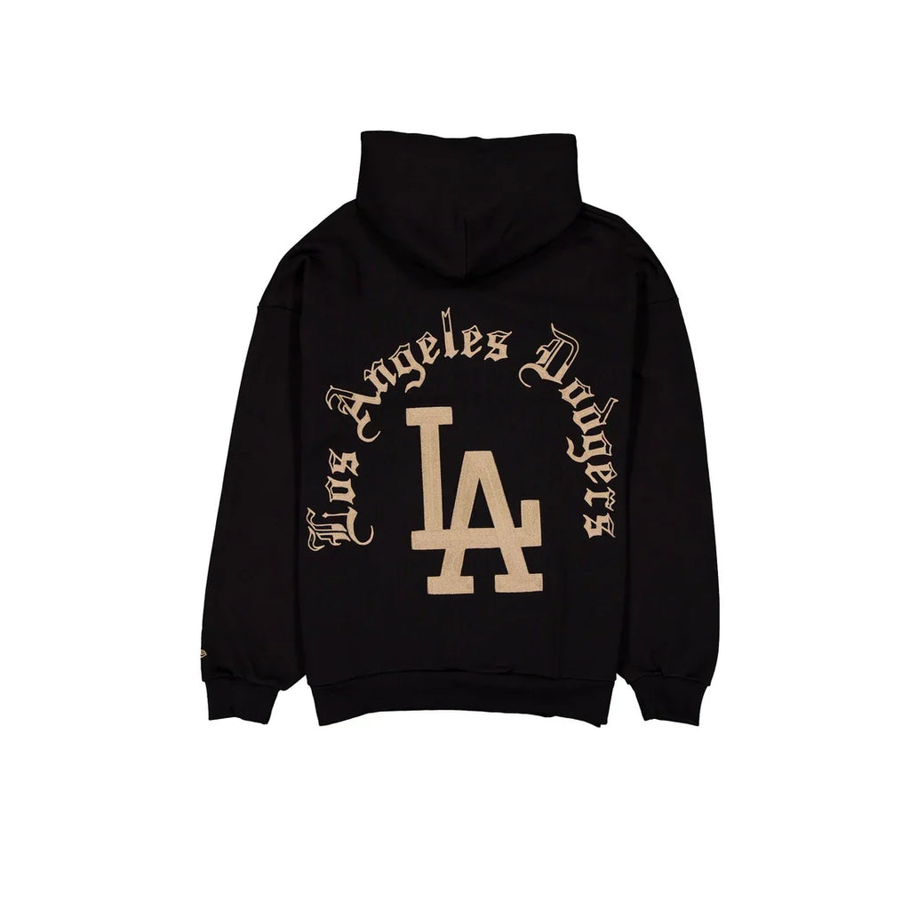 New Era Los Angeles Dodgers Gothic Lettering Black Hoodie product image 2, provided for visual reference and product detail