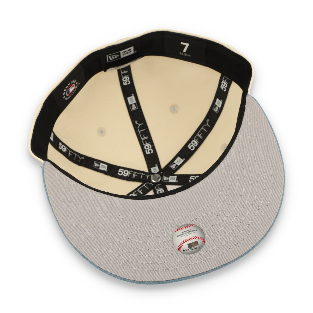 New Era New York Yankees 2-Tone Color Pack 59FIFTY Fitted Hat - Cream/Baby Blue product image 7, provided for visual
