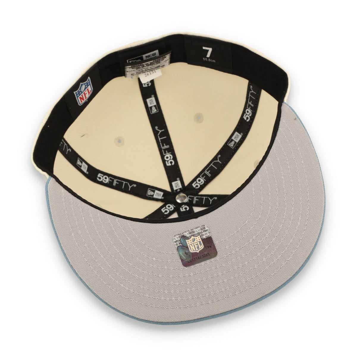 New Era Las Vegas Raiders 2-Tone Color Pack 59FIFTY Fitted Hat - Cream/Baby Blue product image 7, provided for visual