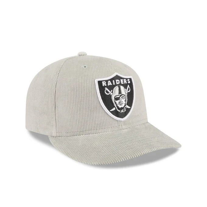 New Era Las Vegas Raiders Light Gray Corduroy 59FIFTY Fitted Hat product image 1, provided for visual reference and product