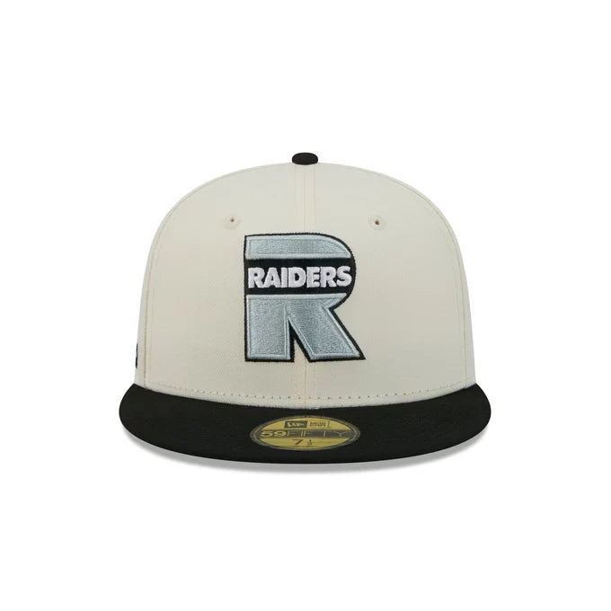 New Era Las Vegas Raiders Deceptor Chrome White 59FIFTY Fitted Hat product image 3, provided for visual reference and