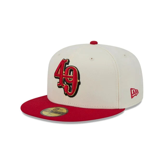 New Era San Francisco 49ers Deceptor Chrome White 59FIFTY Fitted Hat product image 2, provided for visual reference and