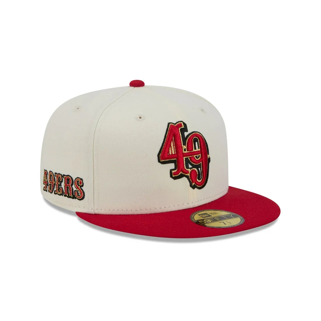 New Era San Francisco 49ers Deceptor Chrome White 59FIFTY Fitted Hat product image 1, provided for visual reference and