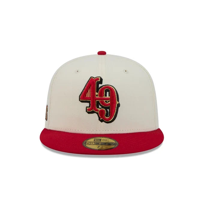 New Era San Francisco 49ers Deceptor Chrome White 59FIFTY Fitted Hat product image 3, provided for visual reference and