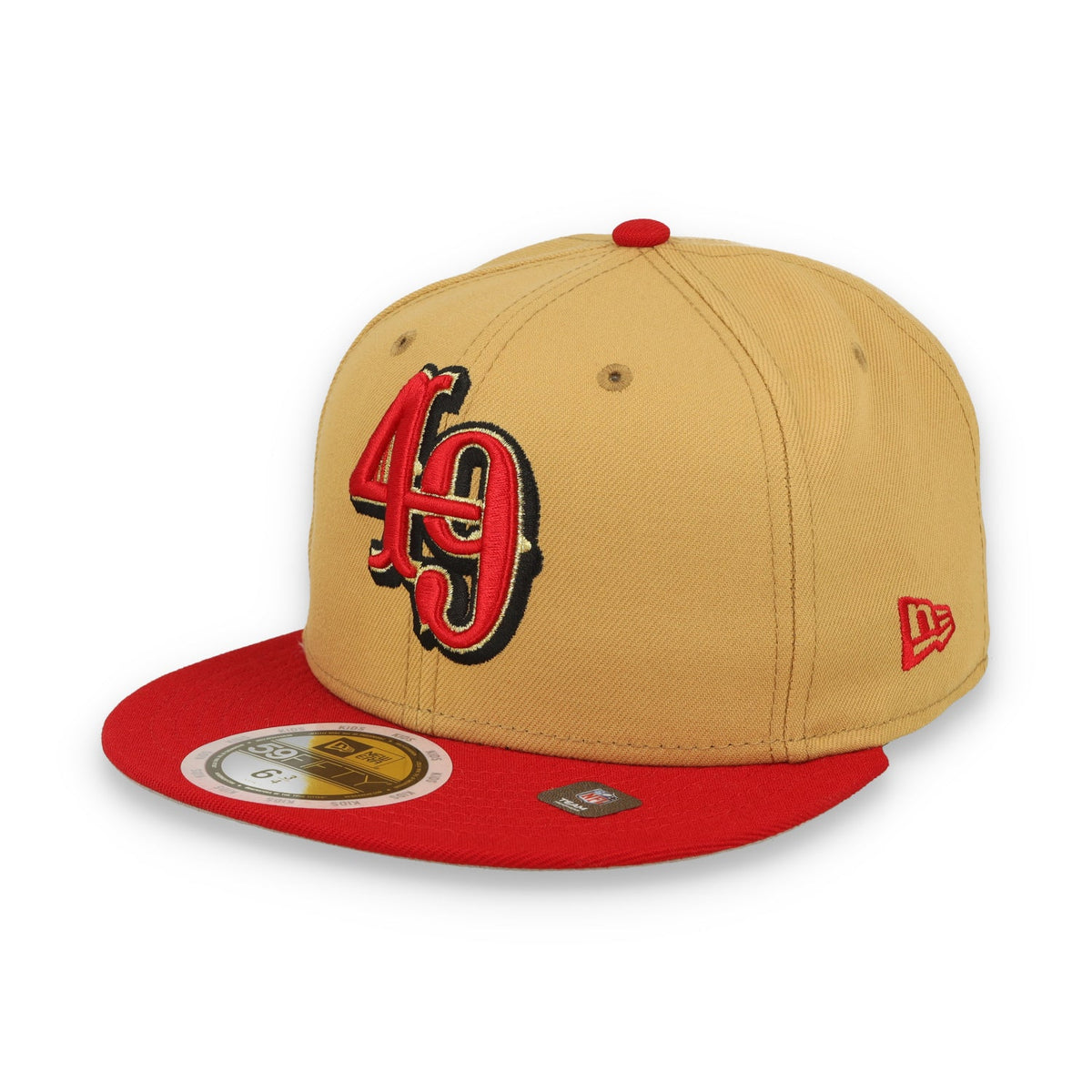 New Era Kids San Francisco 49ers Deceptor 2 59FIFTY Fitted Hat - Optic White/Light Bronze product image 2, provided for