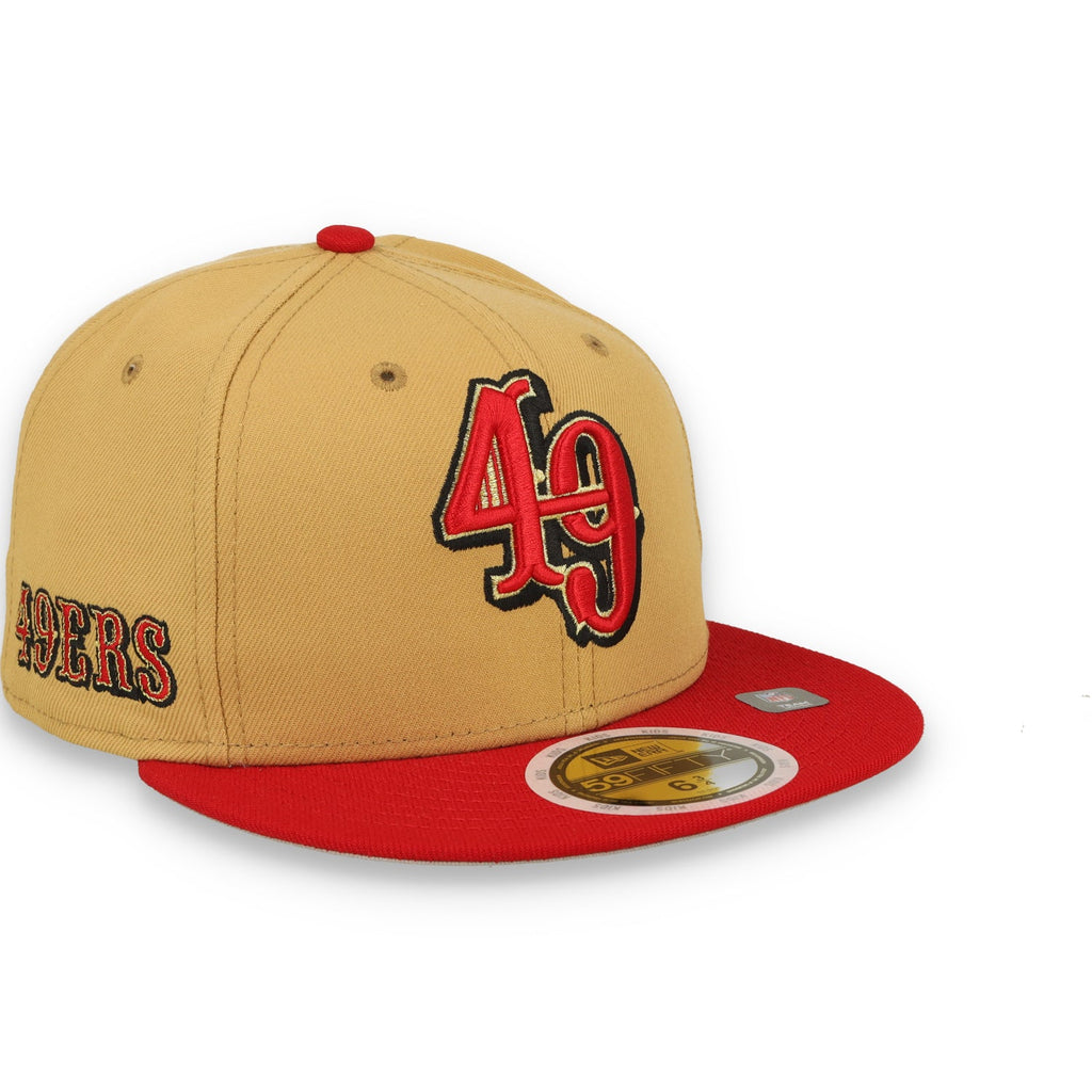 New Era Kids San Francisco 49ers Deceptor 2 59FIFTY Fitted Hat - Optic White/Light Bronze product image 3, provided for