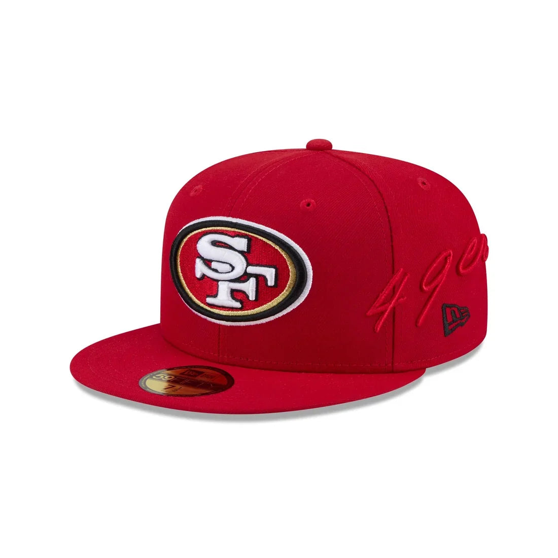 New Era San Francisco Side Script 59FIFTY Fitted Hat-Scarlet product image 1, provided for visual reference and product