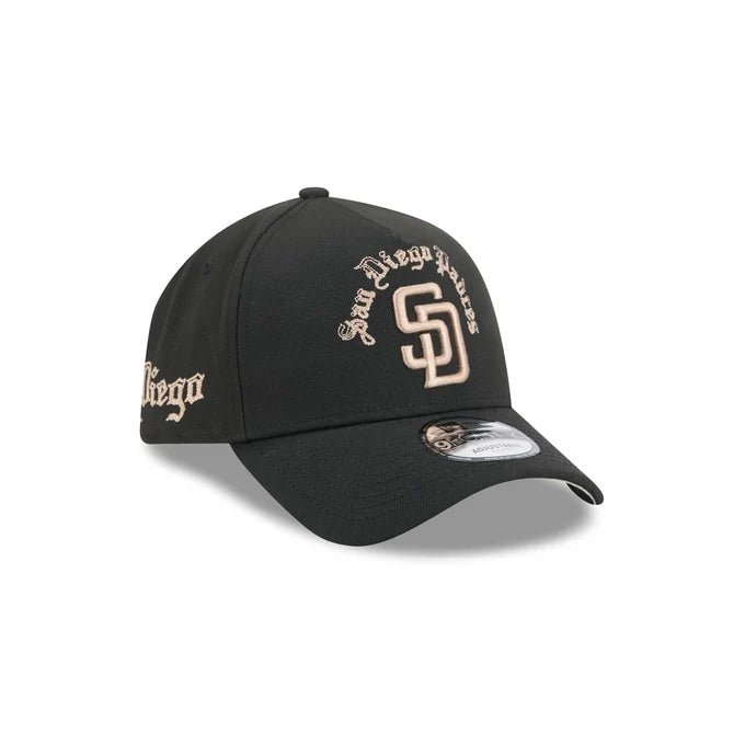 New Era San Diego Padres Gothic Lettering 9FORTY A-Frame Snapback product image 2, provided for visual reference and product