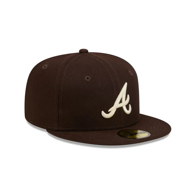 New Era Atlanta Basic Braves 59FIFTY Fitted Hat-Brown product image 1, provided for visual reference and product detail