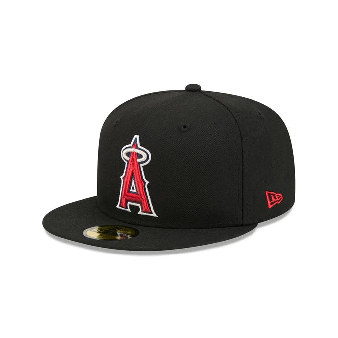 New Era Los Angeles Angels Black Basic 59FIFTY Fitted - Black/Red product image 2, provided for visual reference and product