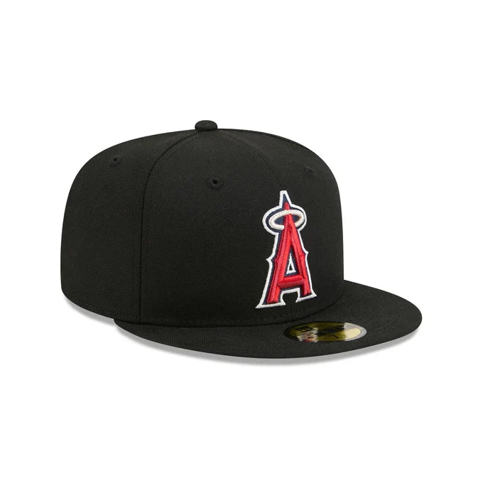 New Era Los Angeles Angels Black Basic 59FIFTY Fitted - Black/Red product image 1, provided for visual reference and product