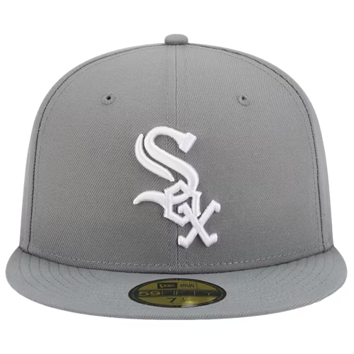 New Era Chicago White Sox Basic Color 59Fifty Fitted Hat-GRAY product image 3, provided for visual reference and product
