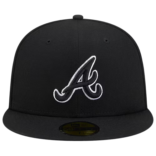 New Era Atlanta Braves Wool 59Fifty Fitted - Black/White product image 3, provided for visual reference and product detail