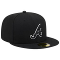 New Era Atlanta Braves Wool 59Fifty Fitted - Black/White product image 1, provided for visual reference and product detail