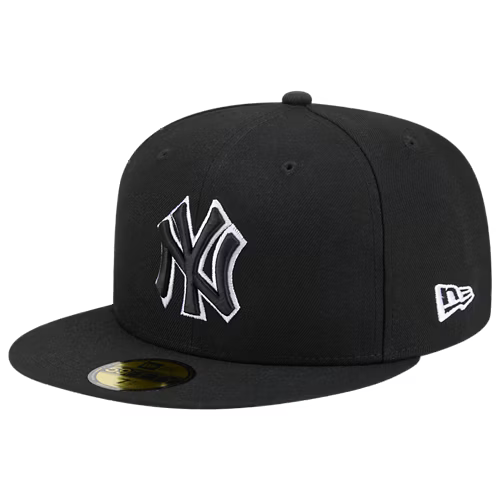 New Era New York Yankees Olive 59Fifty Fitted - Blk/White product image 2, provided for visual reference and product detail