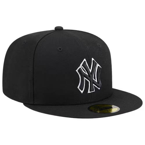 New Era New York Yankees Olive 59Fifty Fitted - Blk/White product image 1, provided for visual reference and product detail