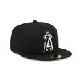 New Era Los Angeles Angels Black On Black White Outline 59Fifty Color Basic Fitted product image 1, provided for visual