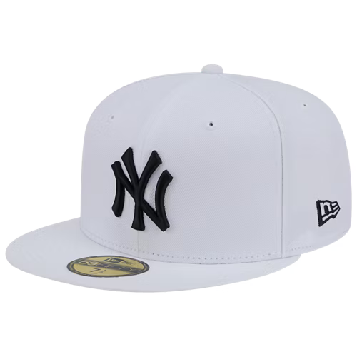 New Era New York Yankees 59FIFTY Fitted Hat - White/Black product image 2, provided for visual reference and product detail