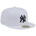 New Era New York Yankees 59FIFTY Fitted Hat - White/Black product image 1, provided for visual reference and product detail