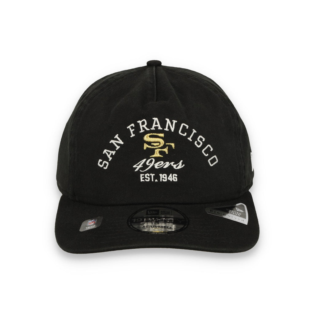 New Era San Francisco 49ers Est. 1946 19Twenty Pre-Curved Adjustable Hat - Black product image 3, provided for visual