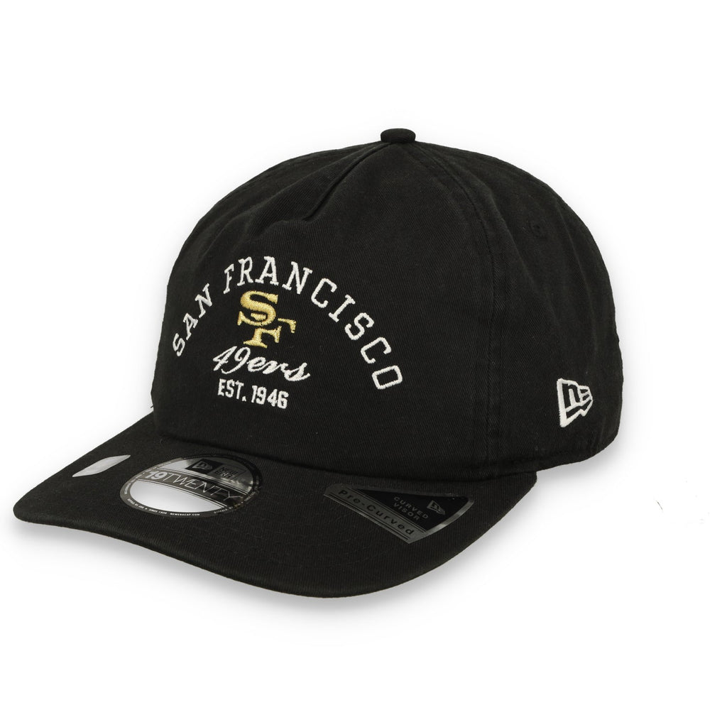 New Era San Francisco 49ers Est. 1946 19Twenty Pre-Curved Adjustable Hat - Black product image 1, provided for visual