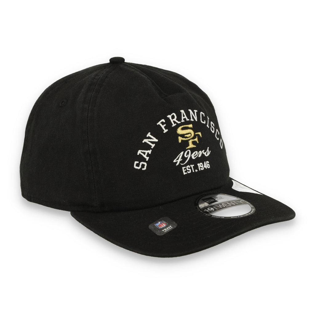 New Era San Francisco 49ers Est. 1946 19Twenty Pre-Curved Adjustable Hat - Black product image 2, provided for visual