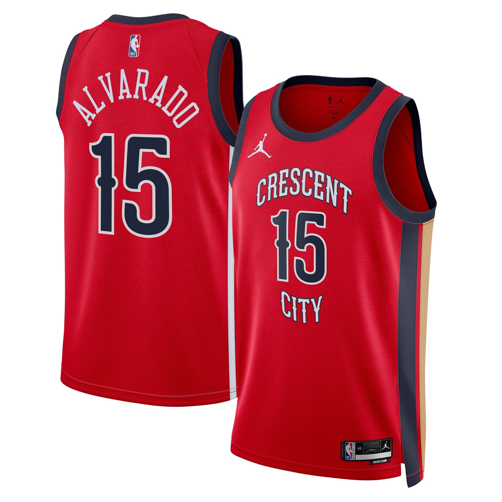 Jose Alvarado New Orleans Pelicans Statement Edition Swingman Jersey - Red - Unisex product image 1, provided for visual