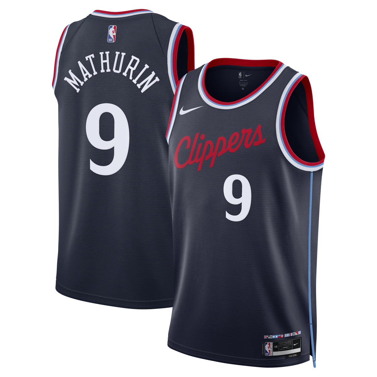 Bennedict Mathurin Los Angeles Clippers Icon Edition Replica Swingman Jersey - Navy - Youth product image 1, provided for