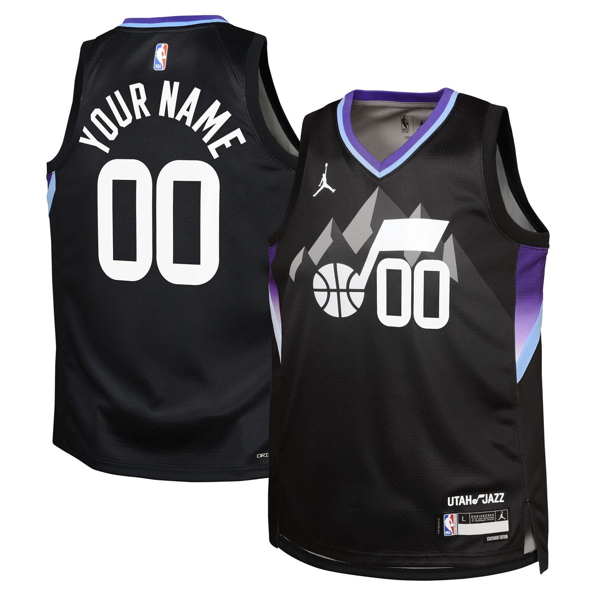 Utah Jazz Statement Jersey - Youth product image 2, provided for visual reference and product detail review