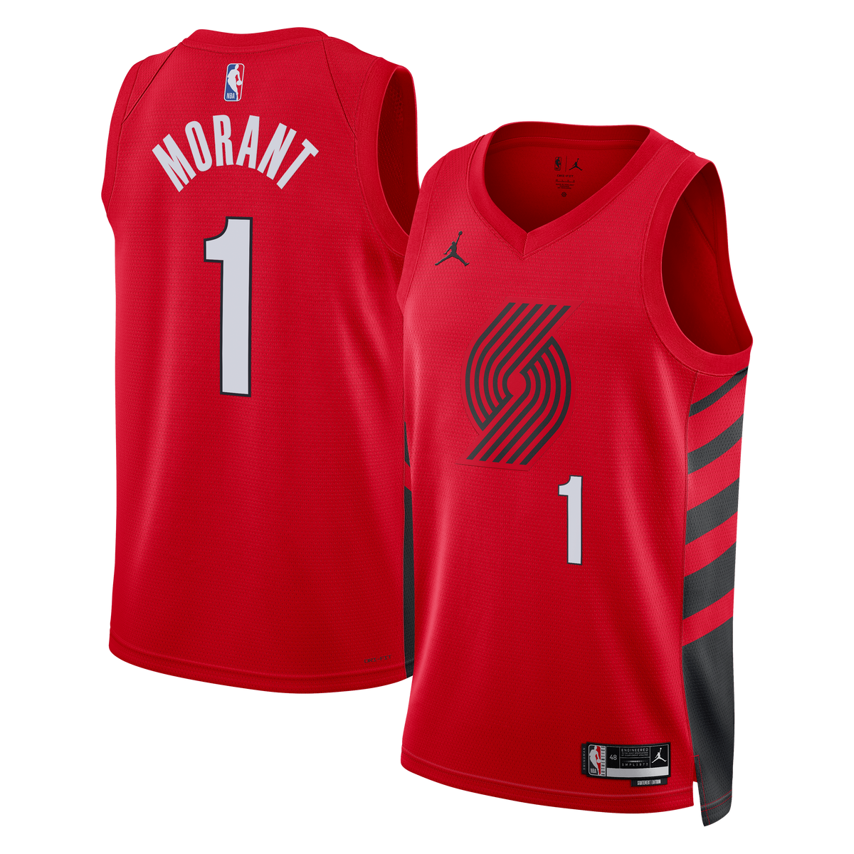 Ja Morant Portland Trail Blazers Statement Edition Swingman Jersey - Red - Unisex product image 2, provided for visual