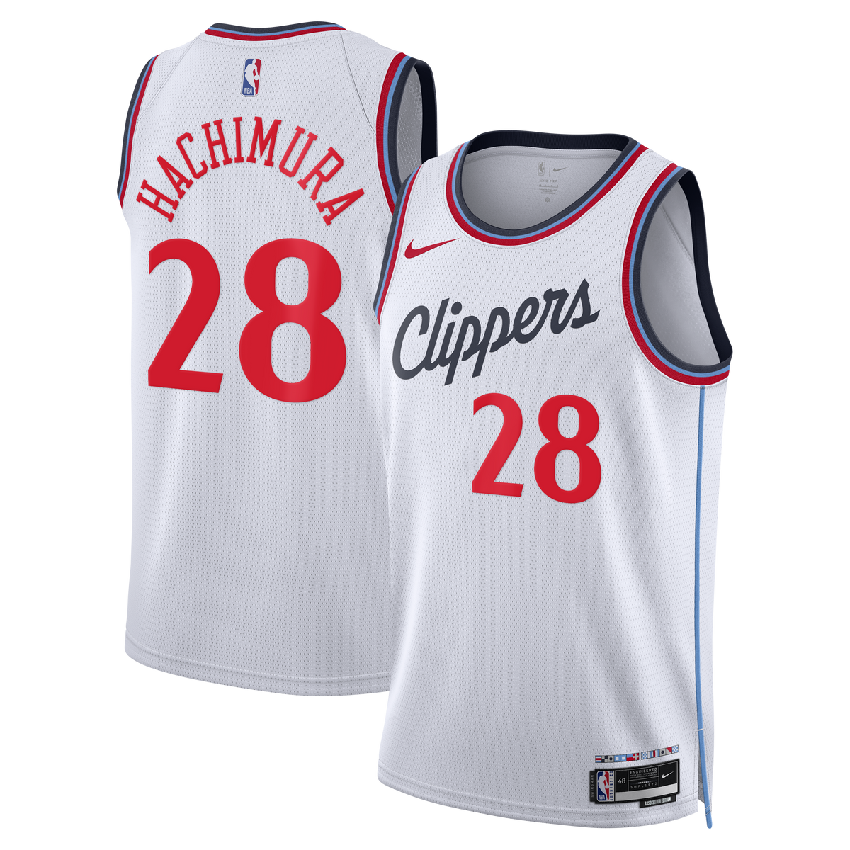 Rui Hachimura Los Angeles Clippers Association Edition Replica Swingman Jersey - White - Unisex product image 2, provided