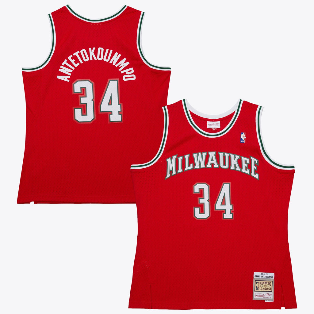 Giannis Antetokounmpo Milwaukee Bucks 2014 Dark Alternate Authentic Jersey - Red product image 2, provided for visual