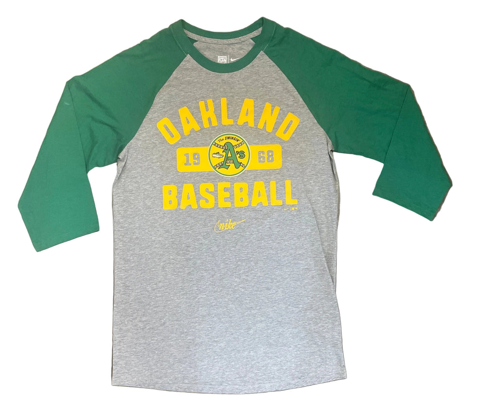 Nike Man'S Oakland Athletics Tshirt- Gray/Green product image 3, provided for visual reference and product detail review
