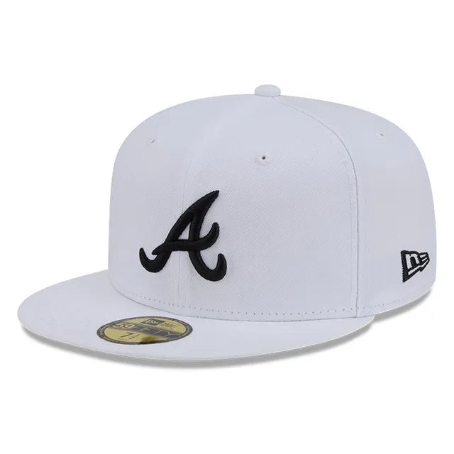 New Era Atlanta Braves 59Fifty Color Basic Fitted - White/Black product image 2, provided for visual reference and product