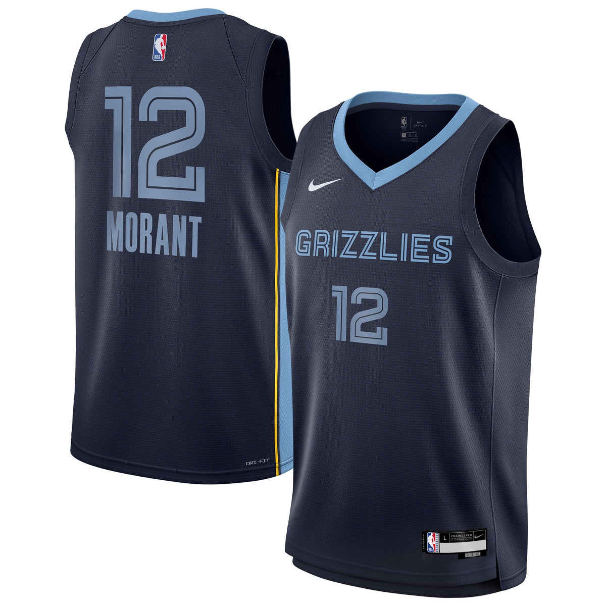 Ja Morant Memphis Grizzlies Swingman Icon Jersey - Youth product image 2, provided for visual reference and product detail