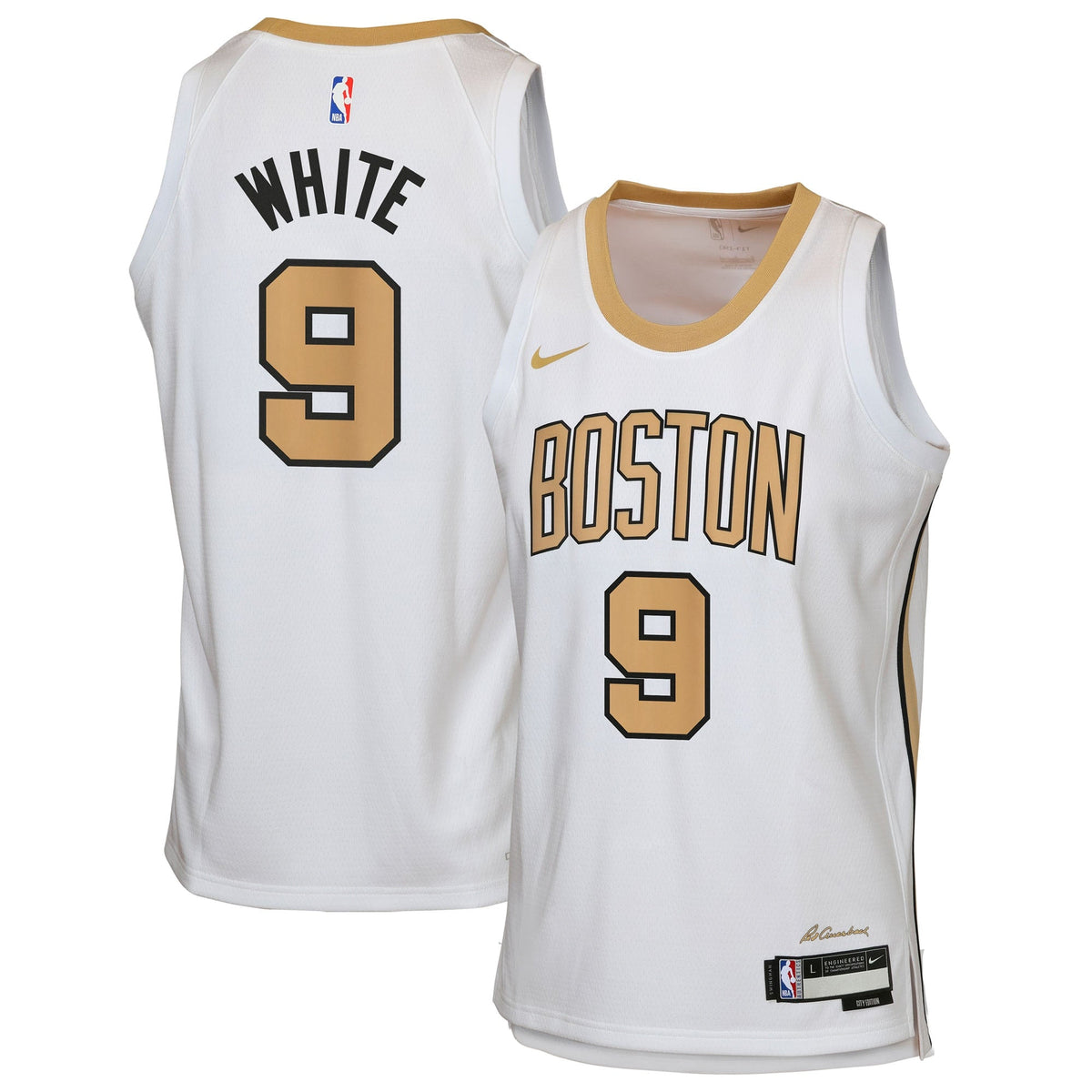 Derrick White Boston Celtics 2025/26 City Edition Swingman Jersey - White - Youth product image 1, provided for visual