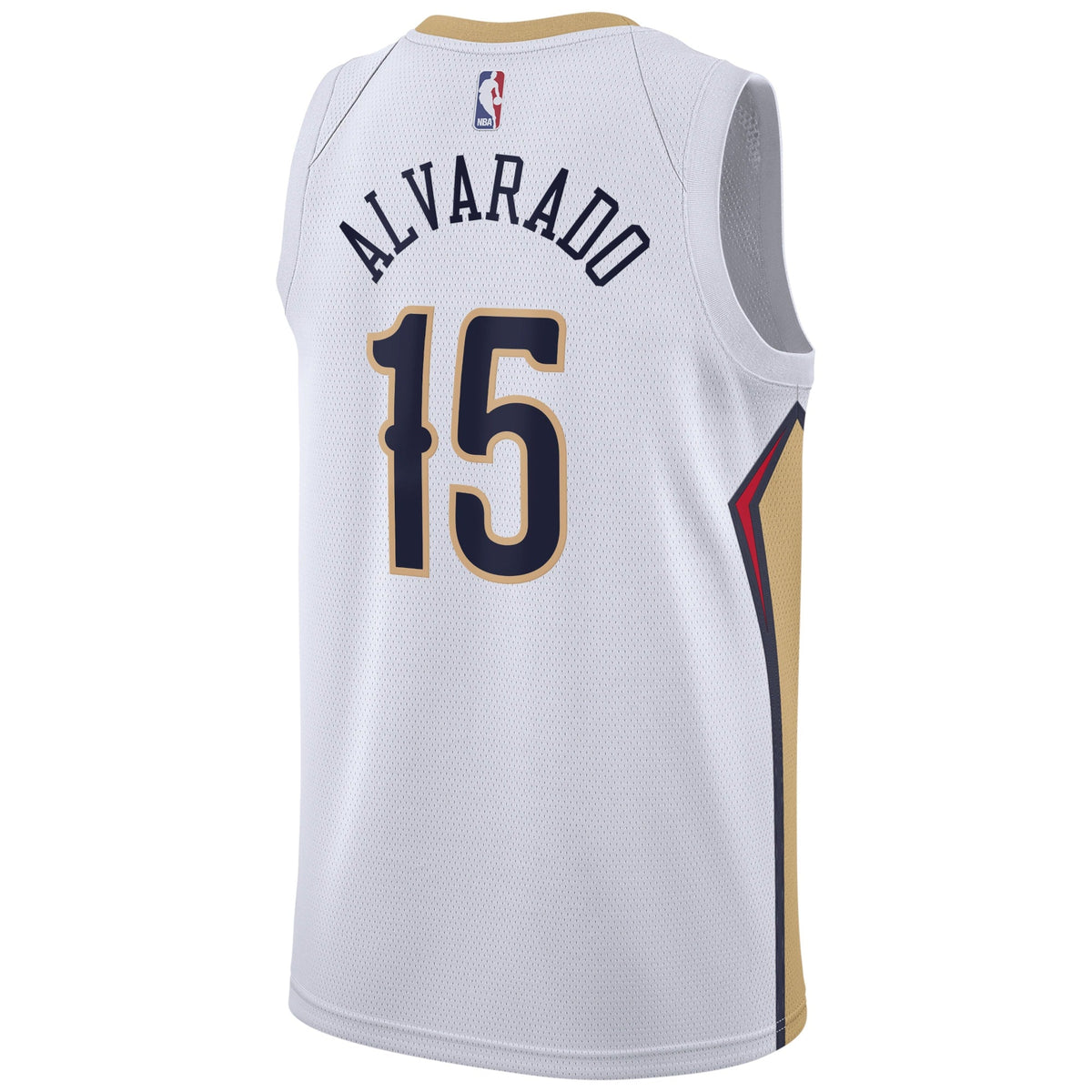 Jose Alvarado New Orleans Pelicans Association Edition Swingman Jersey - White - Unisex product image 3, provided for visual