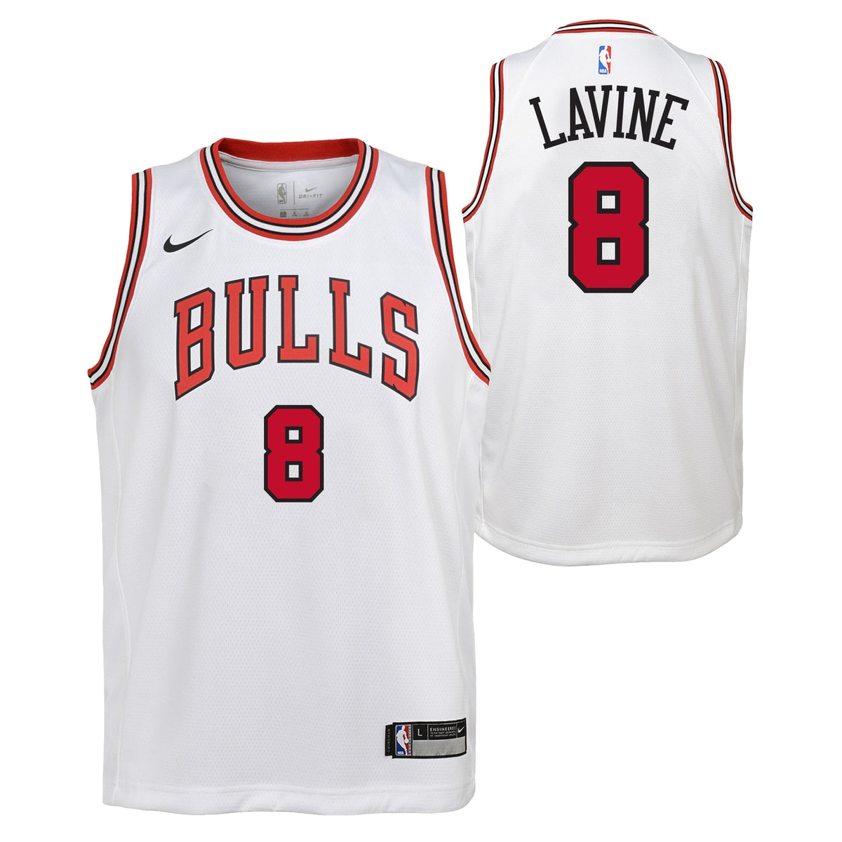 Zach Lavine Chicago Bulls Association Edition Swingman Jersey - White - Youth product image 1, provided for visual reference