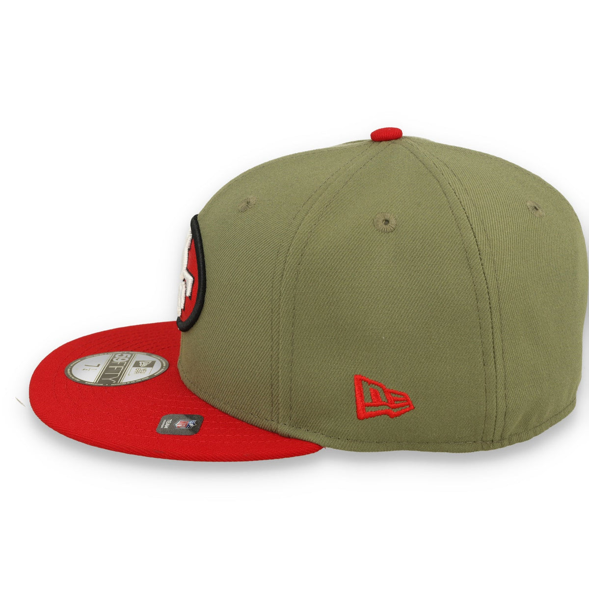 New Era San Francisco 49Ers "Hawaii 1990" Side Patch 59Fiftyfitted - Olive Green/Red product image 5, provided for visual